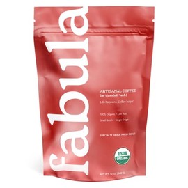 Fabula Vanilla Flavored Organic Coffee Freshly Grounded - Organic - Low Acid - Single Origin - Non-GMO - Mold Free - 12 Ounces