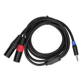 Cable adaptador de audio, macho a 2 XLR macho Cable convertidor de audio estéreo de 3,5 mm Plug and Play para reuniones para el hogar(1.8M)