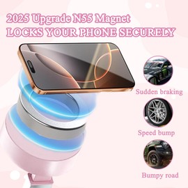 Asitanie Magnetic Phone Holder,Magmount Handyhalterung Universal Magnetischer Handyhalter 360° Drehung Vakuum Handyhalterung,mit Verstellbarem Teleskoparm für Metall Glas Wände Spiegel