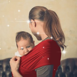 Newborn Baby Sling (100% Made in Italy) with 2 Bibs Included, Baby Sling Made of Organic Cotton, Baby Sling Newborn Lightweight, Breathable, Suitable for up to 15 kg