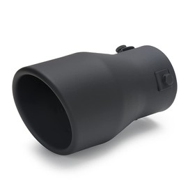 LCGP Adjustable 2.5"-3" Inlet Exhaust Tip 2.5"-3" x 4.5" x 7" Bolt-On Design Solid Mounting Black Powder Coated Finish Stainless Steel Exhaust Tip