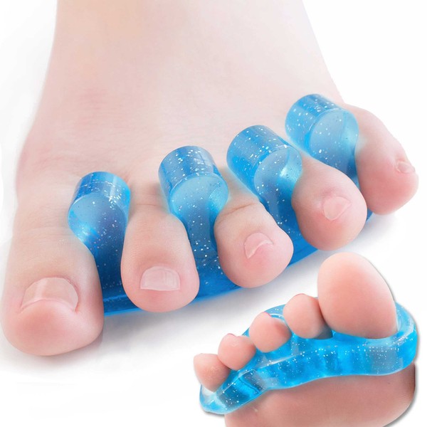 DR. JK- ToePal Gel Toe Separator, 2 Pairs, Toe Spacers, Toe Straightener, Hammer Toe Straightener, Toe Spreader, Toe Stretcher, Toe Corrector for Women and Men, Bunion Corrector