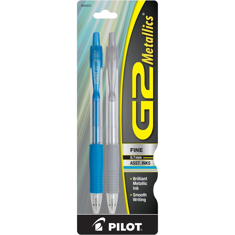 PILOT G2 Metallics Refillable & Retractable Rolling Ball Gel Pens,
