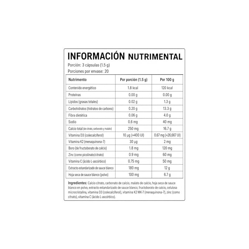 Calceva Suplemento Alimenticio Calcio Citrato Vitamina Zinc Boro Cápsulas 600