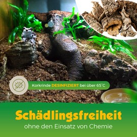 Korkstücke | Korkrinde | gereinigt & desinfiziert (Bruchstücke der Rinde der Korkeiche) 500g-Beutel. Für Nager, Vögel, Terrarium, Hobby und Basteln (Modellbau, Deko, Blumen, Gestecken)