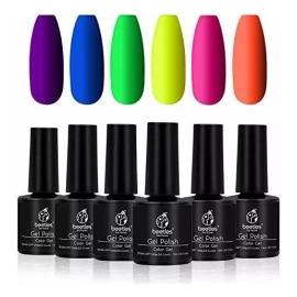 Beetles Gel Polish Gel Para Uñas Kit Con 6 Esmaltes De Color Neon Brillante