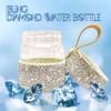 Kids Water Bling Glass Bottle, Rhinestone Bottle with Carrying Loop