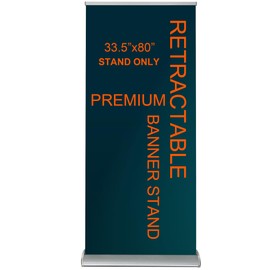 JUST 4 SIGNS Premium Retractable Banner Stand 33.5"(W) x 80"(H) with Padded Canvas Carrying Bag (STAND ONLY)