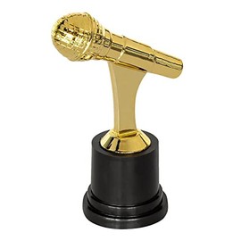 Boland 30842 Microphone Trophy, Gold-Black, 12 cm