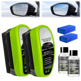 2 Set Oil-Free Car Glass Brushes, Upgrade 2.0 Clear Vision Glass Cleaner, Oil Film Cleaning Brush for Automotive Windows, Clearvision Cars Windshield Cleaner Tool, Universal Cleaning Wipe Board