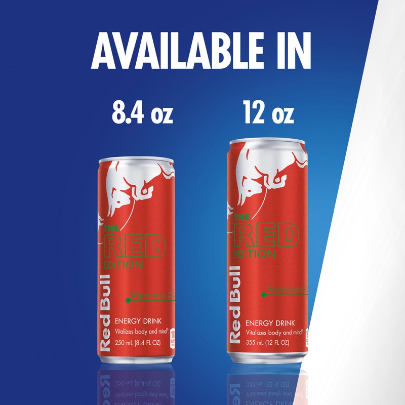 Red Bull Red Edition Energy Drink, Watermelon, with 114mg Caffeine