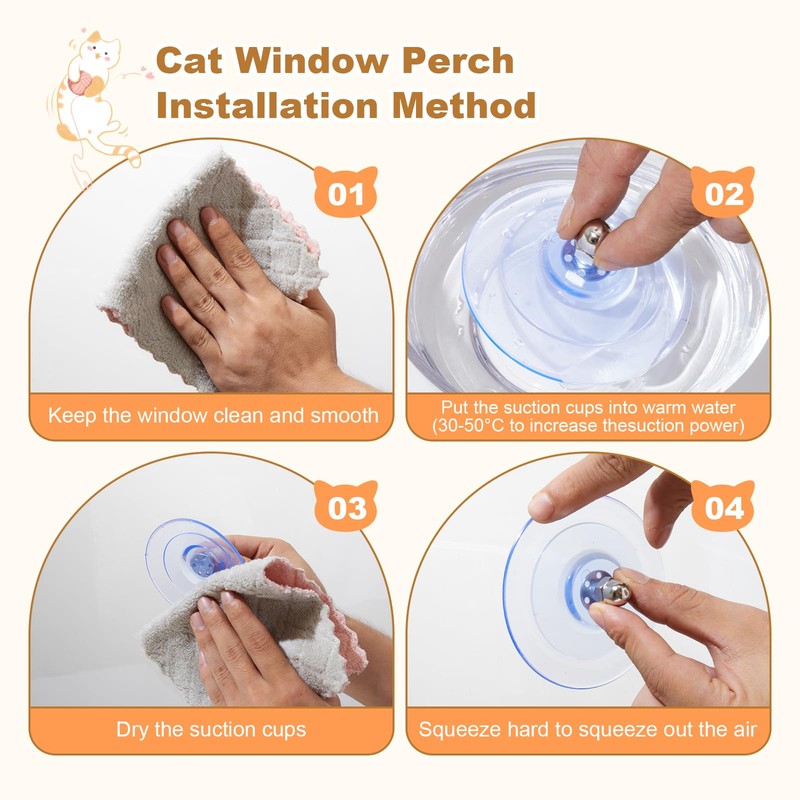 Foldable Cat Window Perch Glow in The Dark Cat Hammock