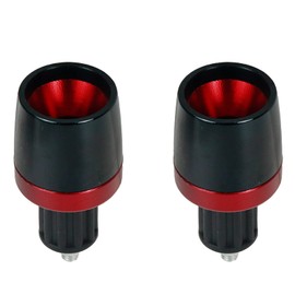 Modengzhe 2 Pcs Motorcycles Conical Aluminum Handlebar End Cap 18mm Insert Diameter Bar End Plug (Black & Red)
