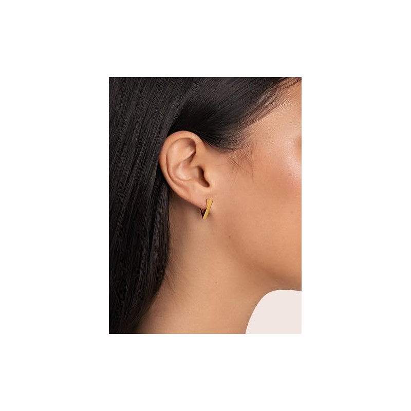 SINGULARU - Pirámide Earrings - Stainless Steel Earrings with 18