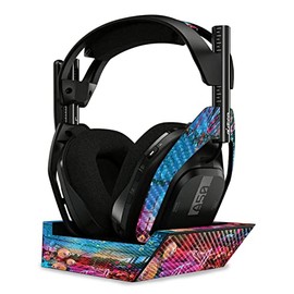 MightySkins Carbon Fiber Skin Compatible with Astro A50 Wireless Headphones + Base Station (Gen 4) - Tropical Resort | Protective, Durable Textured Carbon Fiber Finish | Easy to Apply