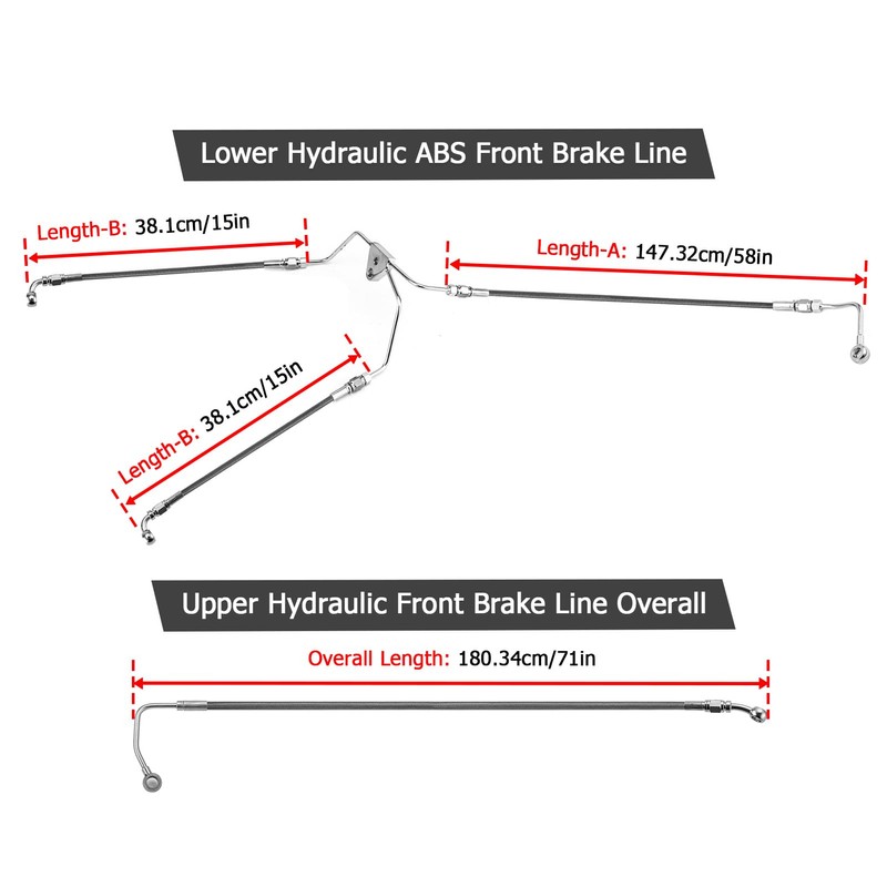 Mofun Extended Upper and Lower Hydraulic ABS Front Brake Line
