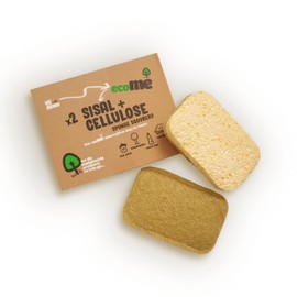 ecoME Cellulose Kitchen Washing Up Sponges | Eco Friendly Home Cleaning Products | Non-Scratch Sponges | Zero Plastic | Biodegradable & Compostable | 2 Pack |UK Brand