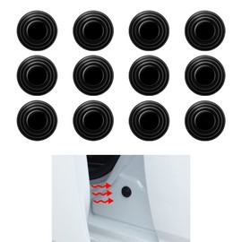 Renjzle Door Noise Insulation Shock Absorber, Black, Set of 12, Car Door Accessories, Shock Absorption, Protect Cushion, Car Door Screw Cover, Easy to Apply, Absorber Gasket, Protective Cushion, Noise