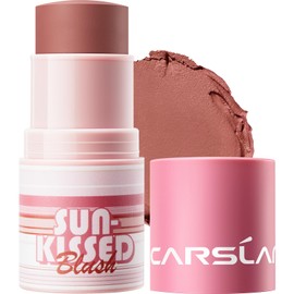 CARSLAN Sun Kissed Blush, Cream Blush Stick for Cheek and Lip, Longlasting Blendable Building Color Vegan Blush and Bronzer Makeup for All Skin, 02 Afternoon, 0.21Oz