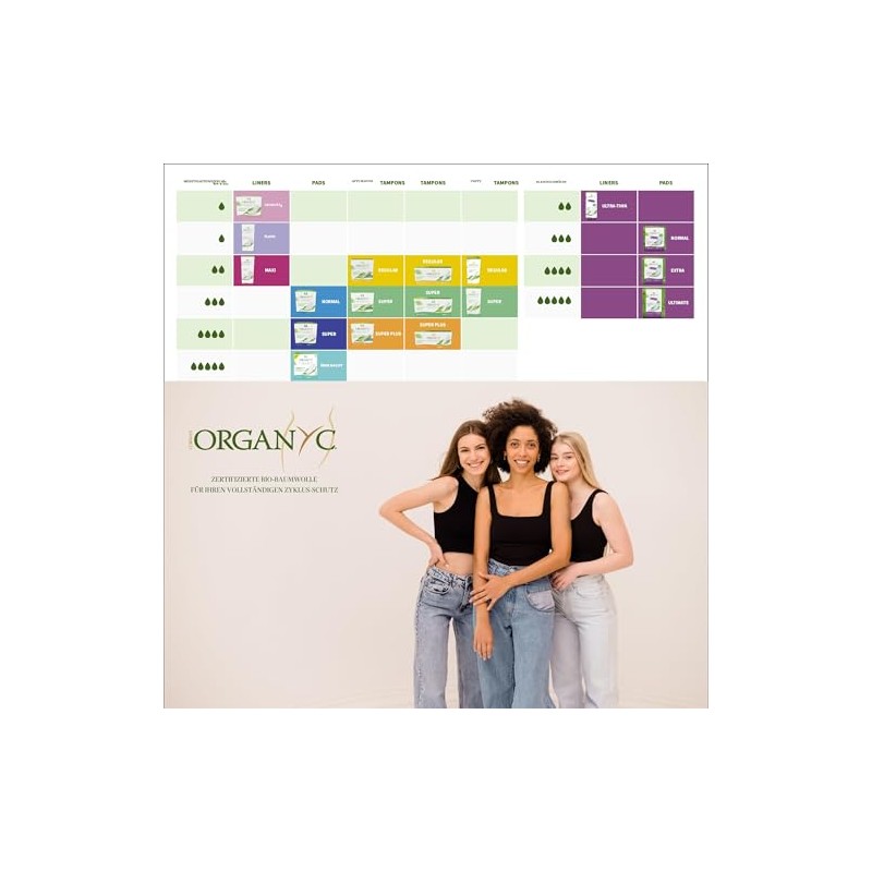 Organyc 28 x 100% Certified Organic Cotton Night Sanitary Pads