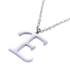 Morella Ladies' Necklace with Letter Pendant, Stainless Steel Silver in Gift Bag, Stainless Steel