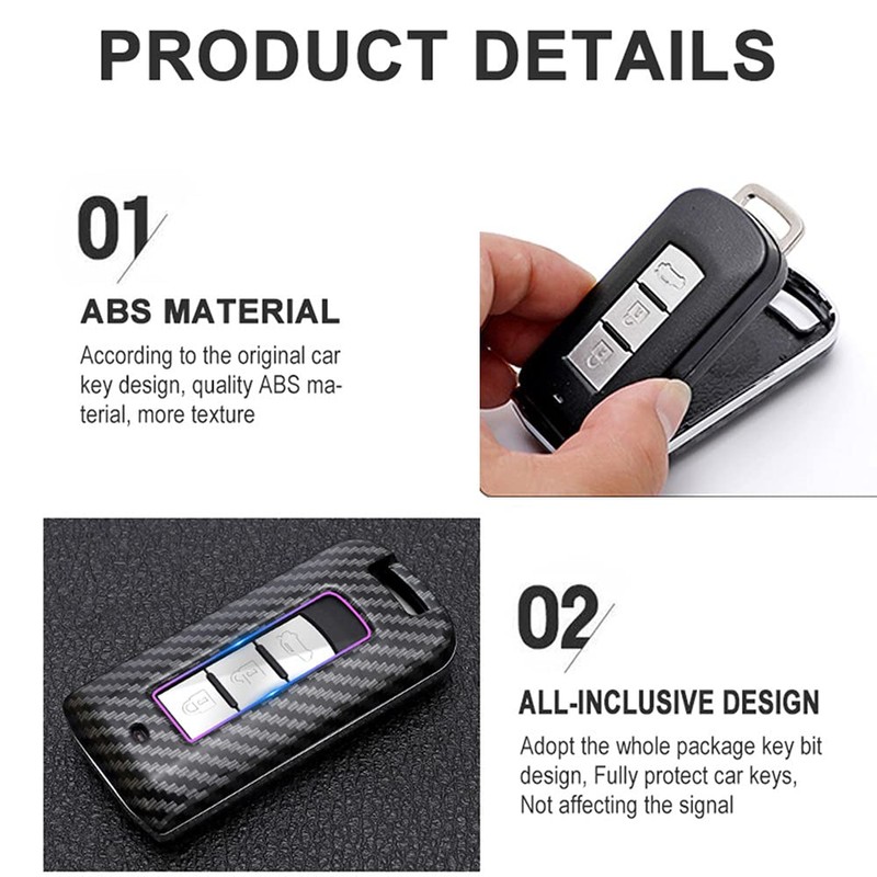 Carcasa para llave de coche compatible con Mitsubishi Outlander Eclipse