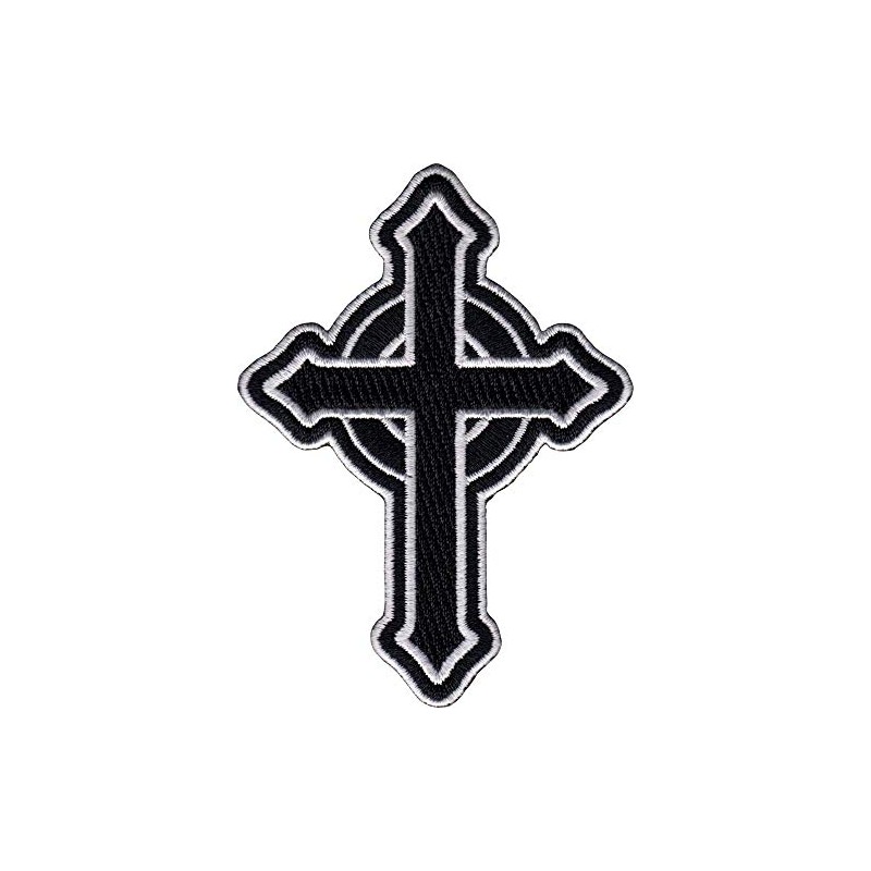 Celtic Cross - Black with White Outline - Cut Out
