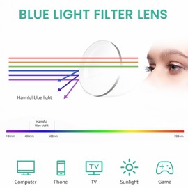 Eyekepper 10 Pack Blue Light Reading Glasses for Women Men Memory Titanium Computer Readers +2.50