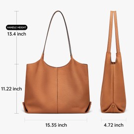 Cnoles Hobo Bag for Women Shoulder Tote Bag Ladies Top Handle Handbag Soft Genuine Leather Top-handle Purse Brown