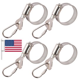 lcusepu Flag Clips for Flagpole, Stainless Steel Flagpole Clips for All Boat、Vehicle、House、Garden.Easy to Install Without Any Tools.(4PCS)