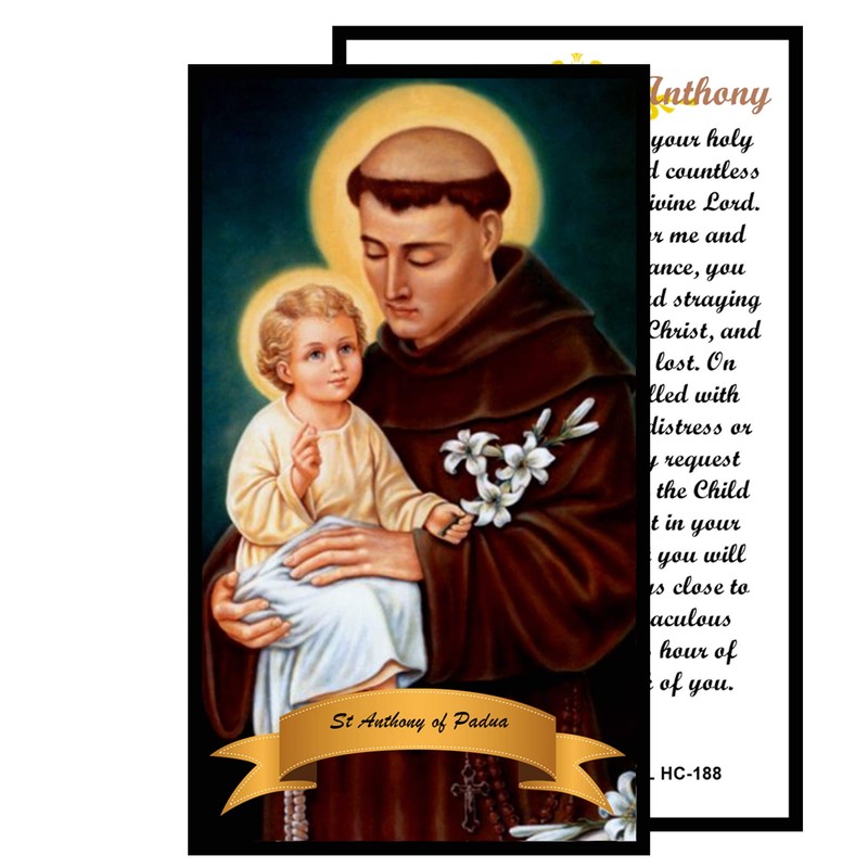 St Saint Anthony Marriage Saint Laminated Prayer Card Blessed by