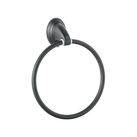 Foset Aqua AQA-87M, Toallero argolla metálico acabado negro sistema de montaje para semiempotrar