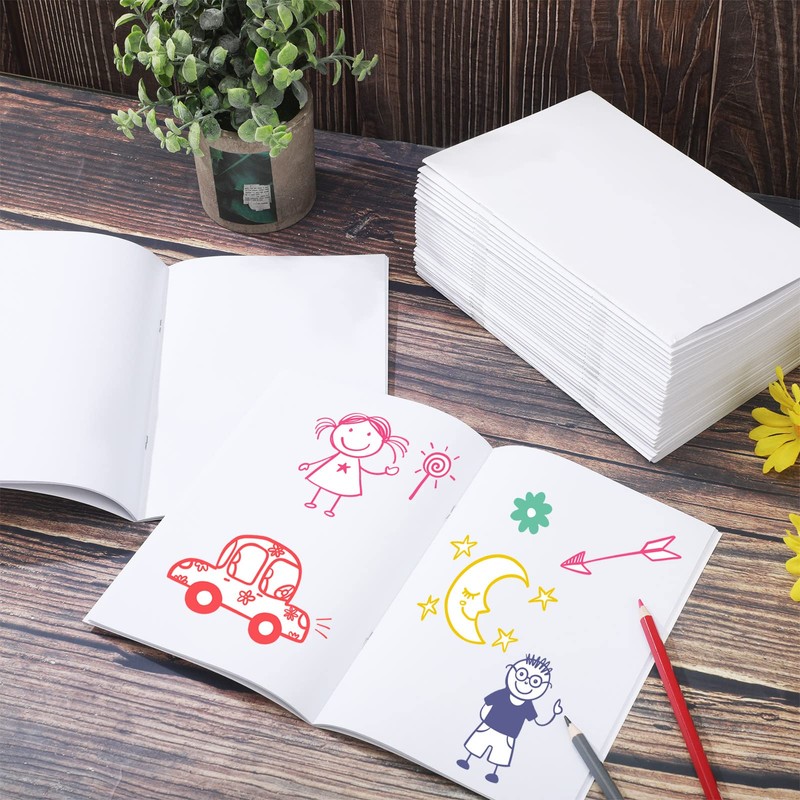 Geyee White Blank Books to Write Stories Unlined Sketch Paper