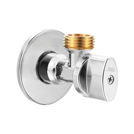 Duro Smart Angle Valve, 1/2 to 1/2 Inch Angle Regulating Valve for Cold and Hot Water Pipes, Chrome-Plated, with 1/4 Turn Closing Valve for Quick Opening and Closing of the Valve