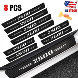 For GMC Sierra 2500 Carbon Fiber Cab Door Sill Plate Threshold Protectors 8Pcs