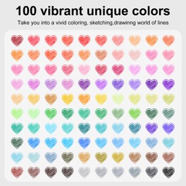 Gelanty Fineliner Pens, 100 Colors Fine Point Color Pens Set, 0.4mm Fine Tip Colored Pens Drawing Pen for Journaling, Writing Note, Comics, Coloring Books