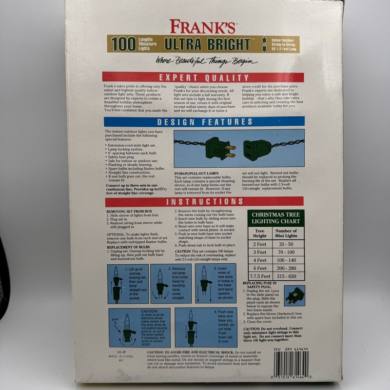 Frank’s 100 Ultra Bright Bulbs / Purple / Christmas Lights