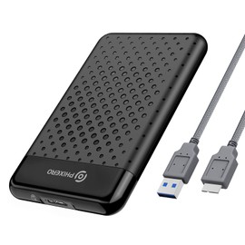 PHIXERO 2.5 Inch Tool-Free External Hard Drive Enclosure, Sata III to Micro-B (5Gbps) 2.5" Hard Drive Enclosure, Portable External Hard Drive Case with UASP for 7mm 9.5mm SSD & HDD, Support Max 6TB