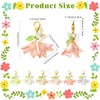 DanLingJewelry 60Pcs Colorful Acrylic Flower Leaf Pendants Delicate Lily Floral