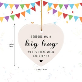 Inspirational Gifts for Women, Get Well Soon Gift Heart-Shaped Hanging Decoration Thinking of You Gifts Feel Better Present for Men Friends-Sending You A Big Hug Ornament