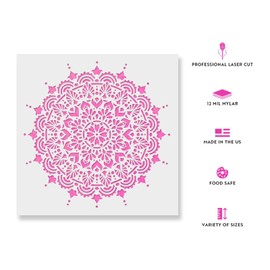Paradise Mandala Stencil - Easy-to-Use for Relaxing and Therapeutic Artwork, Mandala Stencil, Teen Room Decor