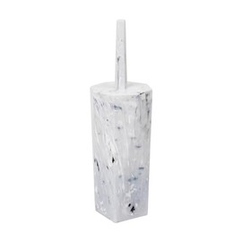 Maison Sucasa Toothbrush Holder for Bathroom, Countertop, Bathroom Accessory, Marble Design, Plastic, White