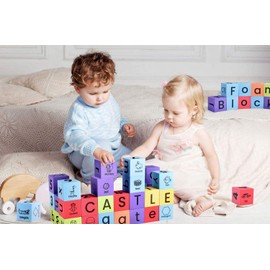 BOHS Foam Learning Blocks - Number,Alphabet,Shapes,Sight Words - Quiet,Safe and Soft Stacking Toys for Toddlers,30pcs