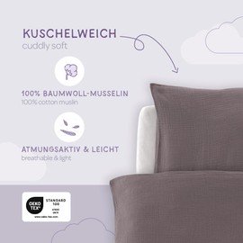 TRÄUMELAND – Musselin-Bettwäsche für Babys | Weiche Babybettwäsche aus 100% Baumwolle | Atmungsaktiv, Öko-Tex 100 zertifiziert, pflegeleicht  