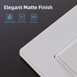 ELEGRP Matte White Single Pole Decors Light Switch with Plate 15Amp, 120-277V, Paddle Rocker Switch Replacement, On/Off Wall Switch, Self-Grounding, Residential Grade, w/Wall Plate, UL/CUL (5 Pack)