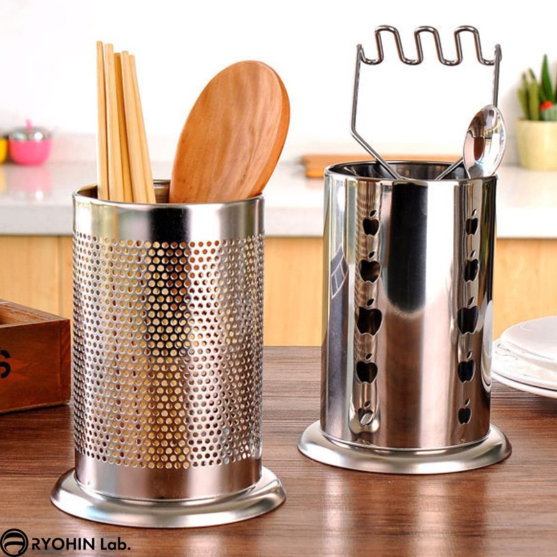 RYOHIN Lab. Chopsticks Holder, Stainless Steel, Colander, Round, Cutlery Stand,