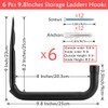 Naikozmo Garage Storage Ladders Hooks, 6 Pack Heavy Duty Utility