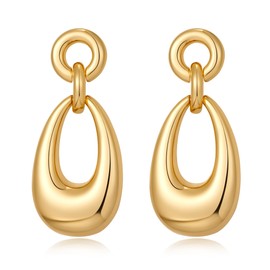 CUFELMU Door Knocker Earrings for Women Gold Geometric Earrings Dangledrop Statement Earrings Trendy Jewelry