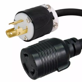 Iron Box NEMA L5-15P to L5-30R Plug Adapter - 15A/125V, 14 AWG - Iron Box # IBX-3530 - 40 ft