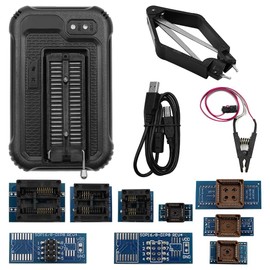 DollaTek T48 Mini Pro Universal USB Programmer with 10 Adapters Supports 31000 ICs for SPI/Nor/NAND Flash/EMMC/IC Tester TL866CS TL866II Plus Replacement BIOS MCU EEPROM AVR PIC